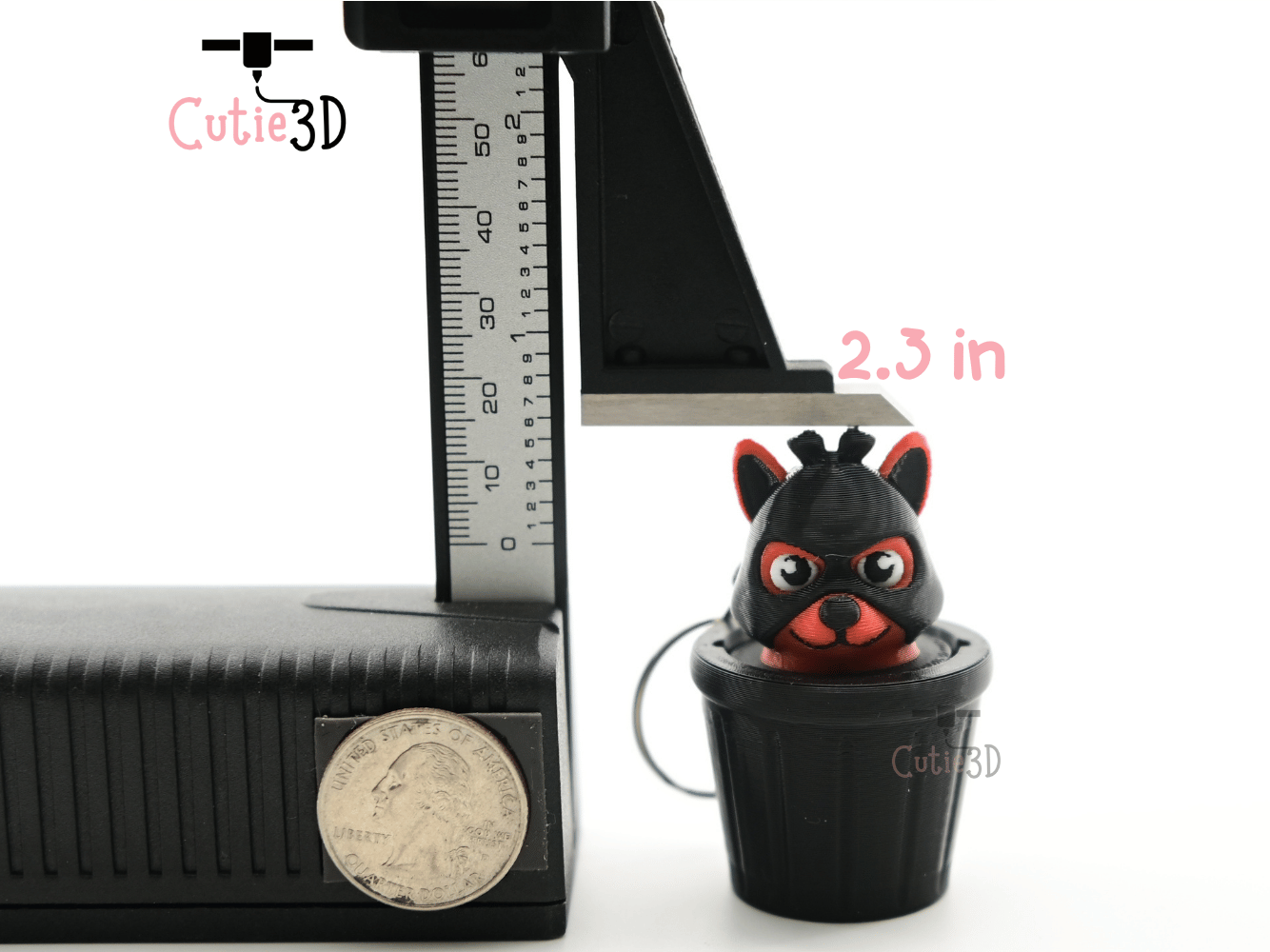 Digital Downloads - Cutie3D Dog Thief In Trash Can Keycap Fidget Clicker Keychain - Cute Backpack Keychain