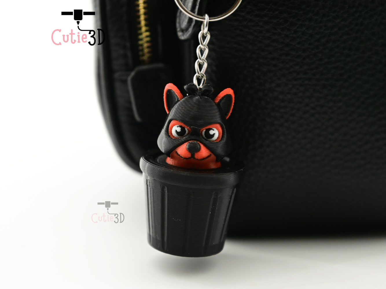 Digital Downloads - Cutie3D Dog Thief In Trash Can Keycap Fidget Clicker Keychain - Cute Backpack Keychain