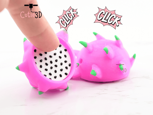 Digital Downloads - Cutie3D Dragon Fruit Keycap Fidget Clicker Keychain - Cute Backpack Keychain