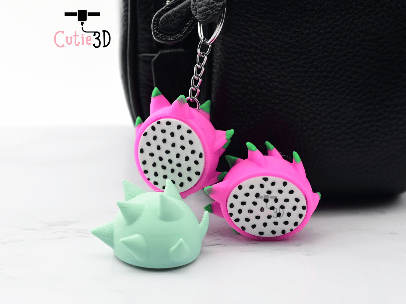 Digital Downloads - Cutie3D Dragon Fruit Keycap Fidget Clicker Keychain - Cute Backpack Keychain