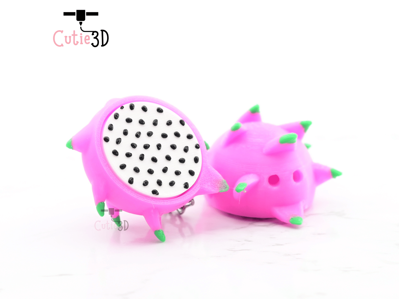 Digital Downloads - Cutie3D Dragon Fruit Keycap Fidget Clicker Keychain - Cute Backpack Keychain