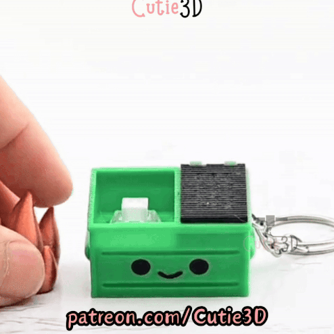 Digital Downloads - Cutie3D Dumpster Fire Keycap Fidget Clicker Keychain - Cute Backpack Keychain