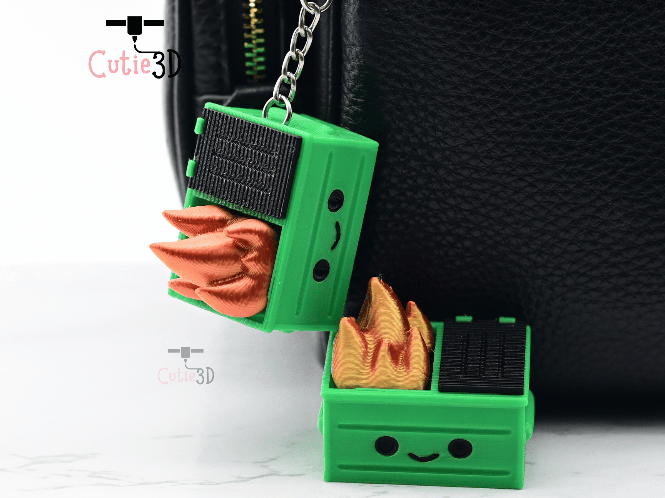 Digital Downloads - Cutie3D Dumpster Fire Keycap Fidget Clicker Keychain - Cute Backpack Keychain