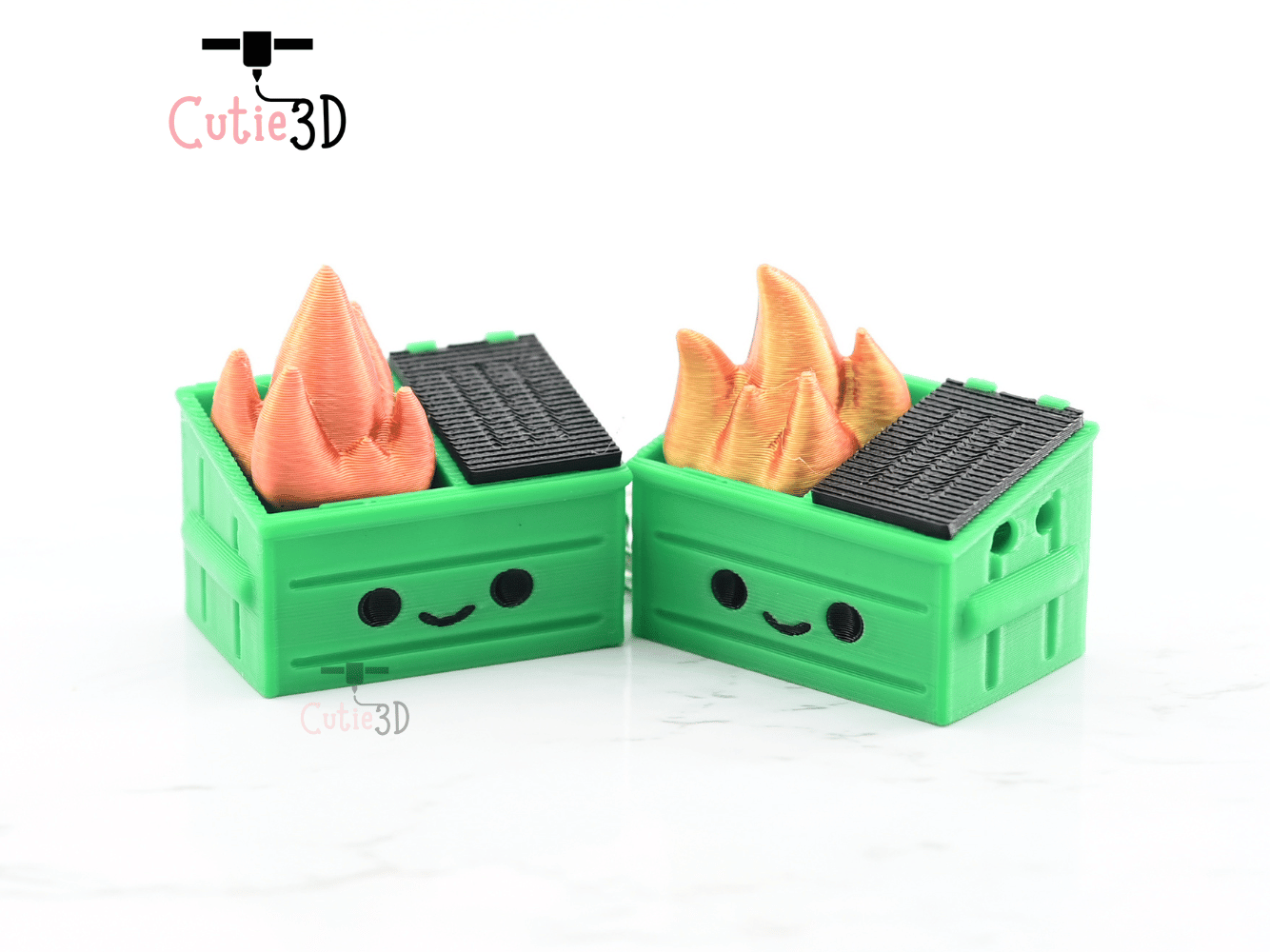 Digital Downloads - Cutie3D Dumpster Fire Keycap Fidget Clicker Keychain - Cute Backpack Keychain