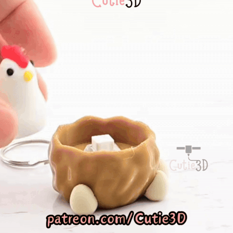 Digital Downloads - Cutie3D Egg Nesting Hen Keycap Fidget Clicker Keychain - Cute Backpack Keychain