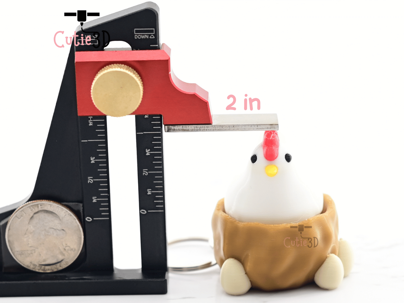 Digital Downloads - Cutie3D Egg Nesting Hen Keycap Fidget Clicker Keychain - Cute Backpack Keychain