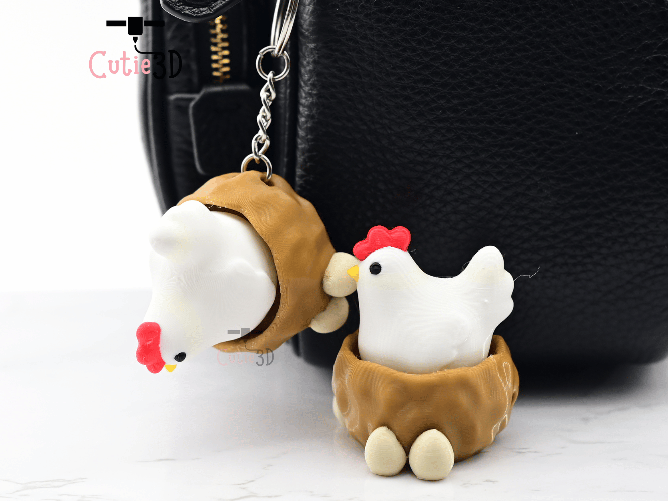 Digital Downloads - Cutie3D Egg Nesting Hen Keycap Fidget Clicker Keychain - Cute Backpack Keychain