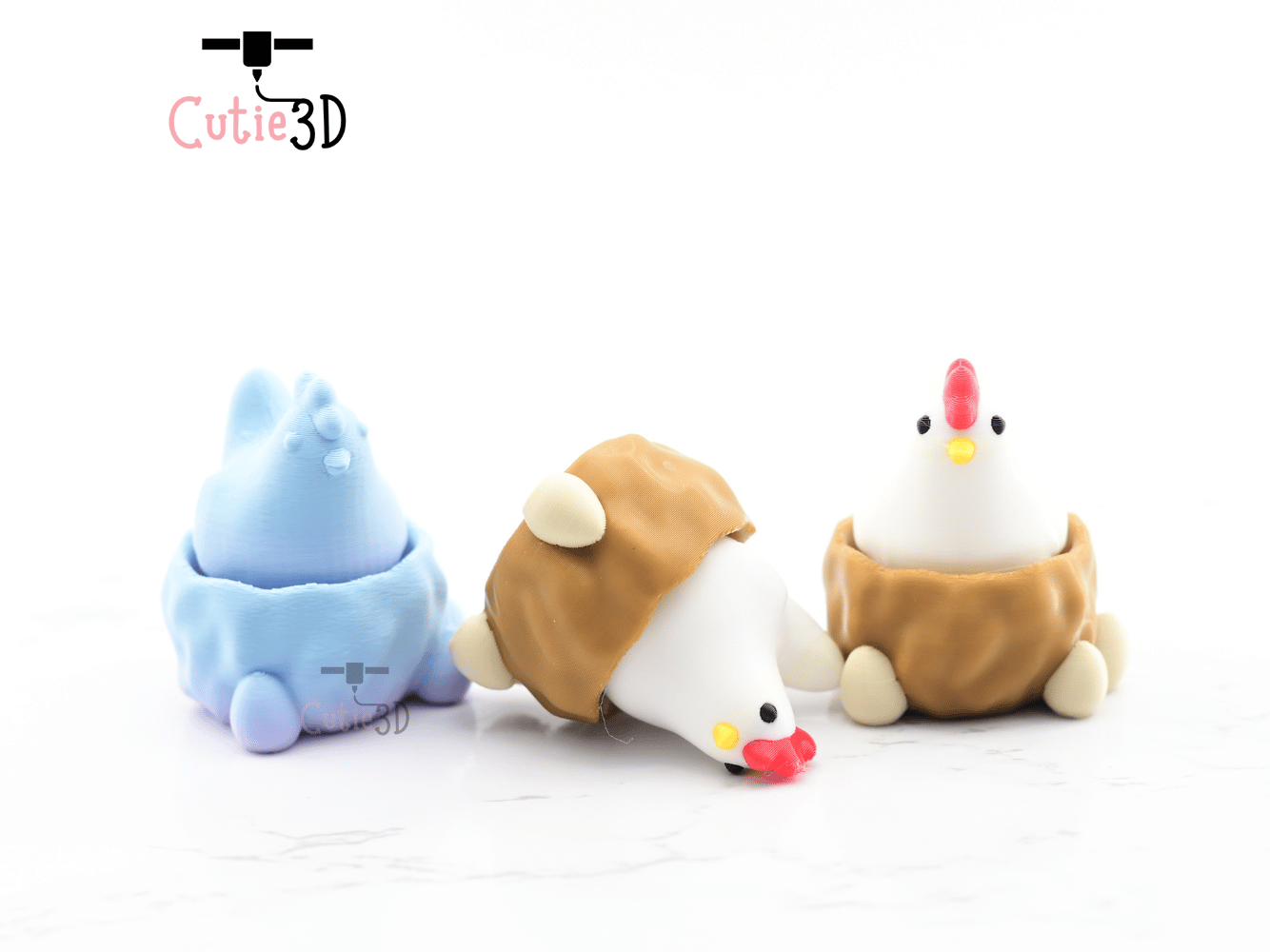 Digital Downloads - Cutie3D Egg Nesting Hen Keycap Fidget Clicker Keychain - Cute Backpack Keychain