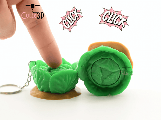 Digital Downloads - Cutie3D Garden Veggie Cabbage Keycap Fidget Clicker Keychain - Cute Backpack Keychain