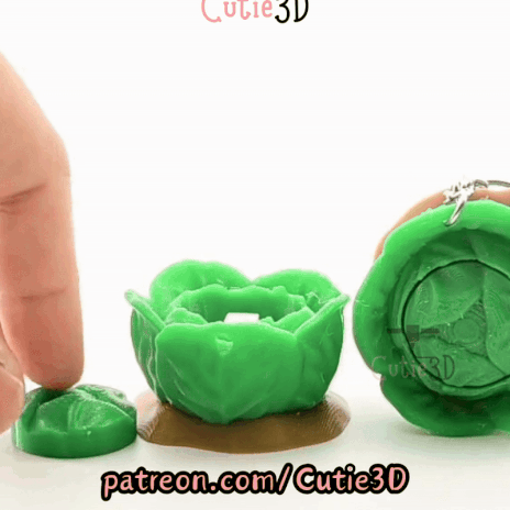 Digital Downloads - Cutie3D Garden Veggie Cabbage Keycap Fidget Clicker Keychain - Cute Backpack Keychain