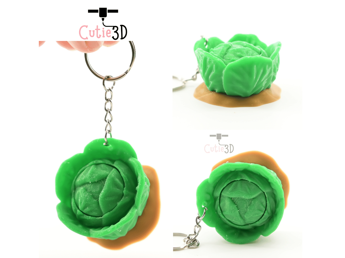 Digital Downloads - Cutie3D Garden Veggie Cabbage Keycap Fidget Clicker Keychain - Cute Backpack Keychain