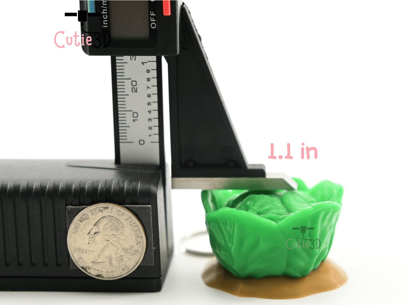 Digital Downloads - Cutie3D Garden Veggie Cabbage Keycap Fidget Clicker Keychain - Cute Backpack Keychain
