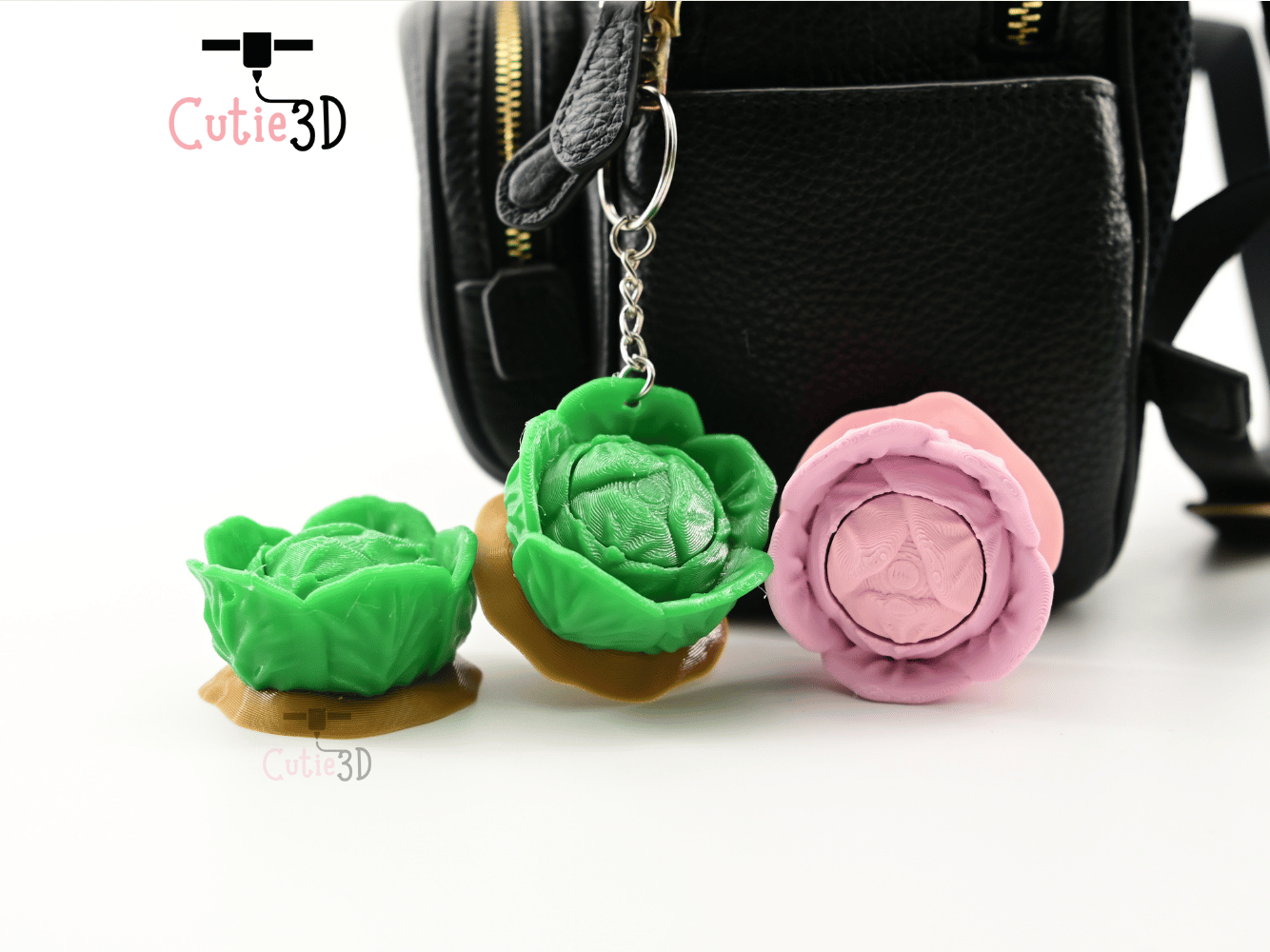 Digital Downloads - Cutie3D Garden Veggie Cabbage Keycap Fidget Clicker Keychain - Cute Backpack Keychain