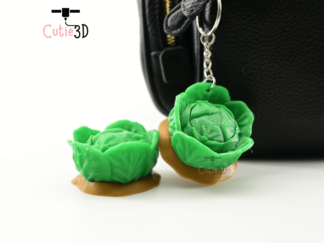 Digital Downloads - Cutie3D Garden Veggie Cabbage Keycap Fidget Clicker Keychain - Cute Backpack Keychain