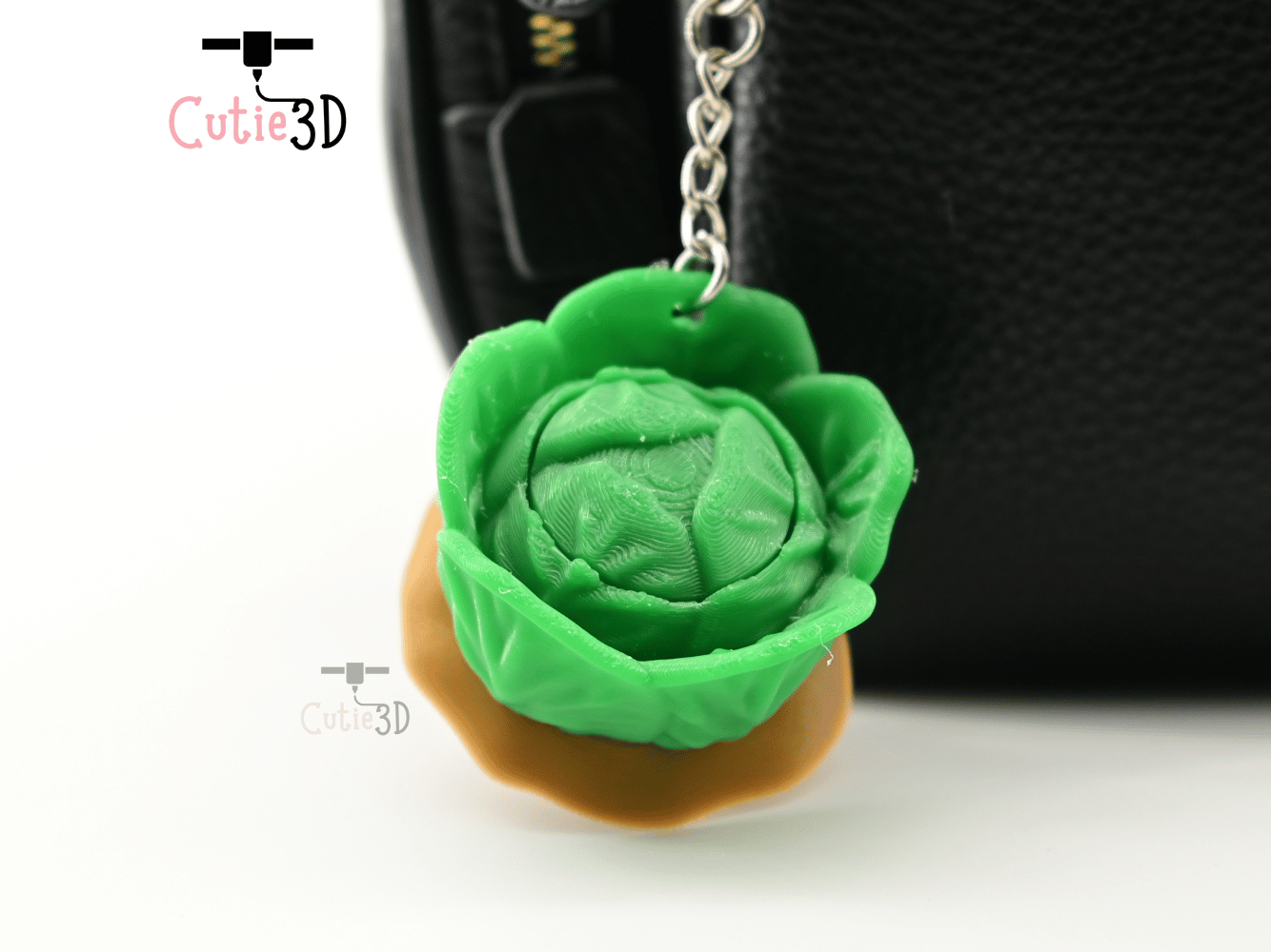 Digital Downloads - Cutie3D Garden Veggie Cabbage Keycap Fidget Clicker Keychain - Cute Backpack Keychain