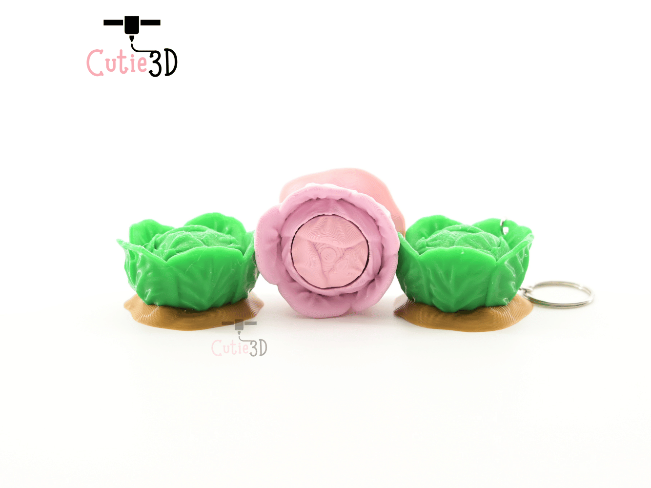 Digital Downloads - Cutie3D Garden Veggie Cabbage Keycap Fidget Clicker Keychain - Cute Backpack Keychain
