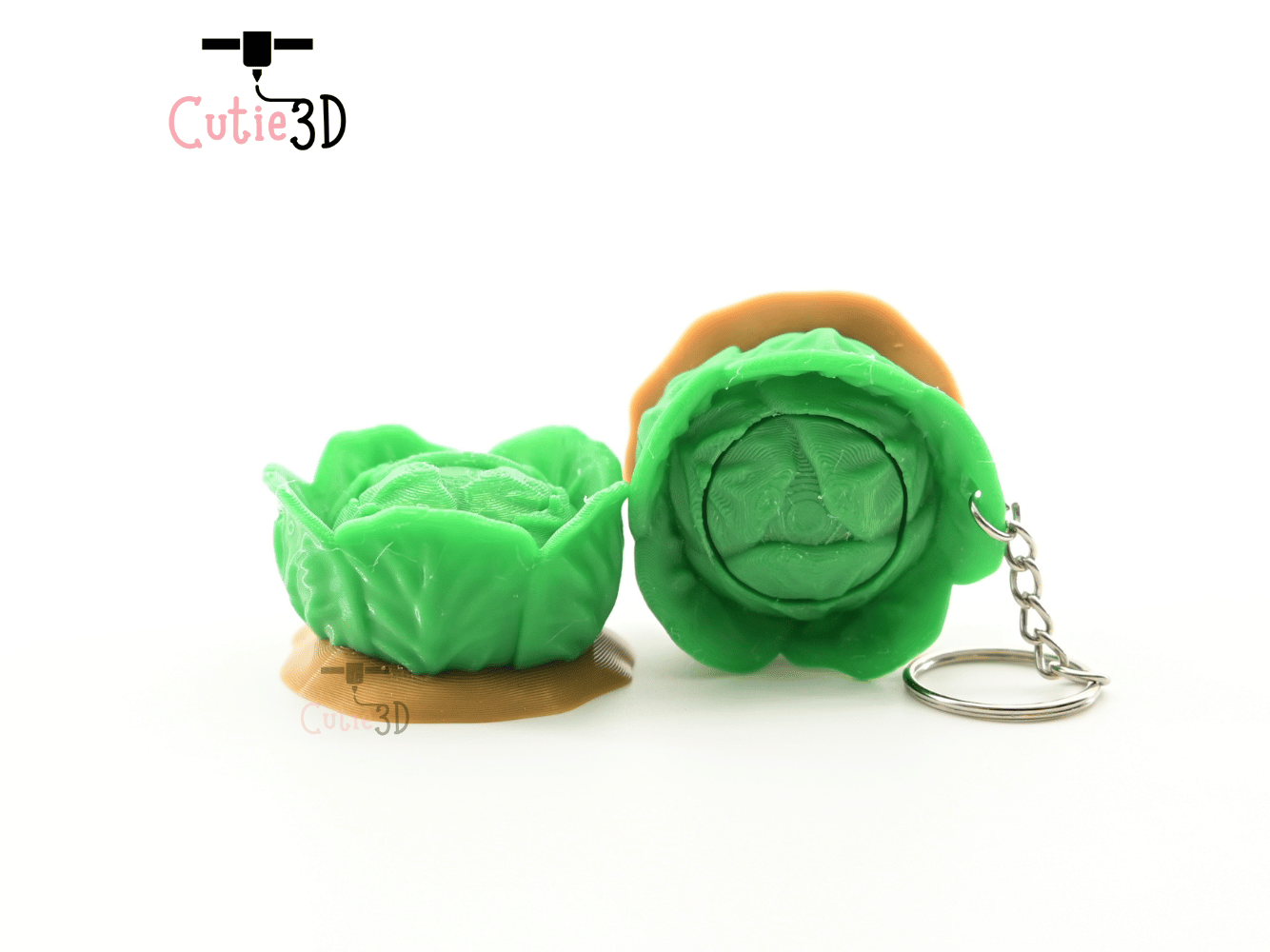 Digital Downloads - Cutie3D Garden Veggie Cabbage Keycap Fidget Clicker Keychain - Cute Backpack Keychain