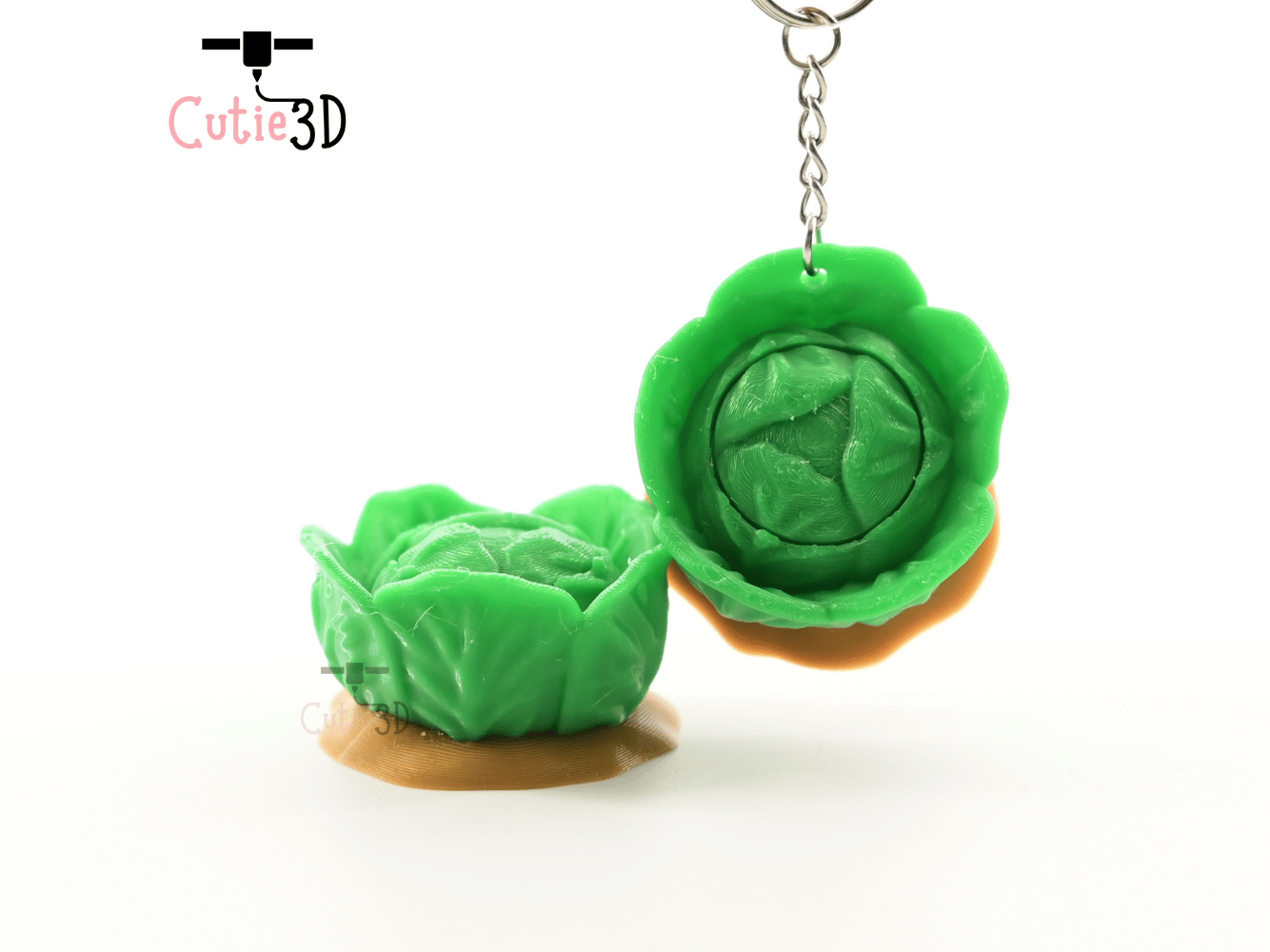 Digital Downloads - Cutie3D Garden Veggie Cabbage Keycap Fidget Clicker Keychain - Cute Backpack Keychain
