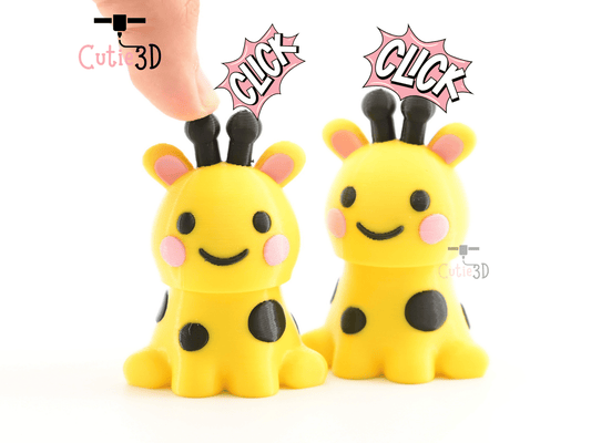 Digital Downloads - Cutie3D Giraffe For Animal Lovers Keycap Fidget Clicker Keychain - Cute Backpack Keychain