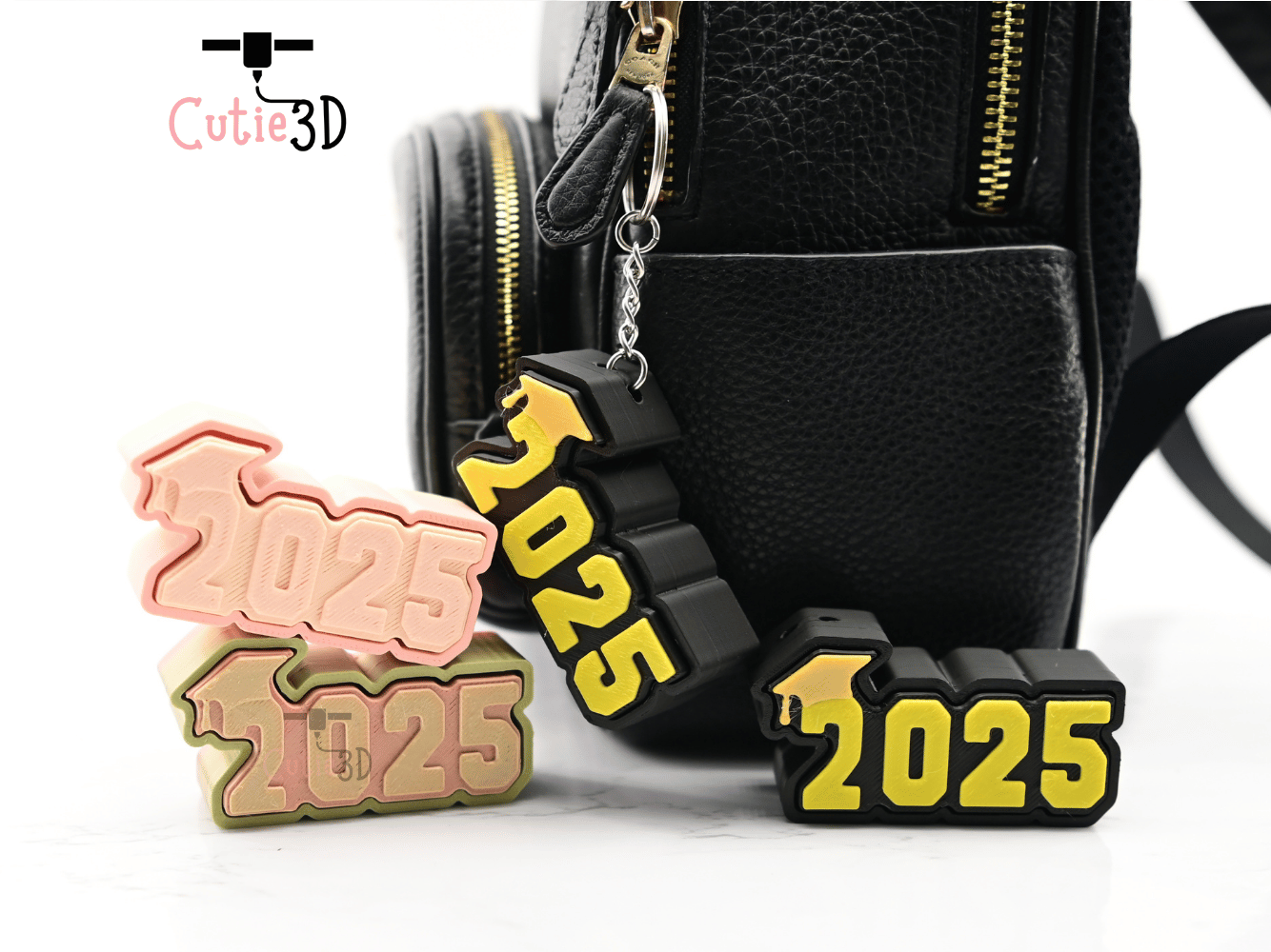 Digital Downloads - Cutie3D Graduation Cap 2025 Keycap Fidget Clicker Keychain - Cute Backpack Keychain