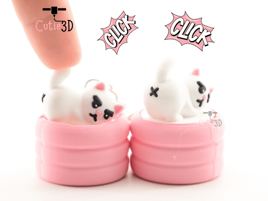Digital Downloads - Cutie3D Grumpy Cat With Booty X Keycap Fidget Clicker Keychain - Cute Backpack Keychain