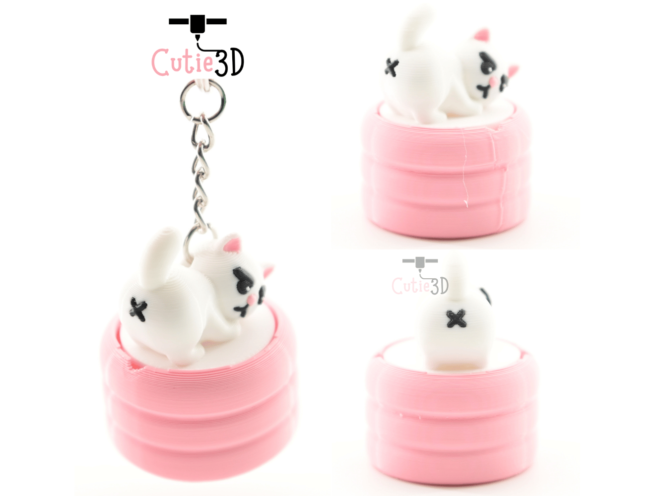 Digital Downloads - Cutie3D Grumpy Cat With Booty X Keycap Fidget Clicker Keychain - Cute Backpack Keychain