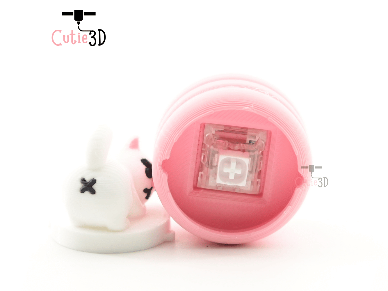 Digital Downloads - Cutie3D Grumpy Cat With Booty X Keycap Fidget Clicker Keychain - Cute Backpack Keychain