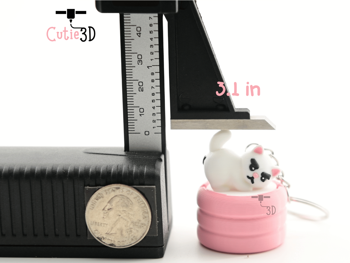 Digital Downloads - Cutie3D Grumpy Cat With Booty X Keycap Fidget Clicker Keychain - Cute Backpack Keychain