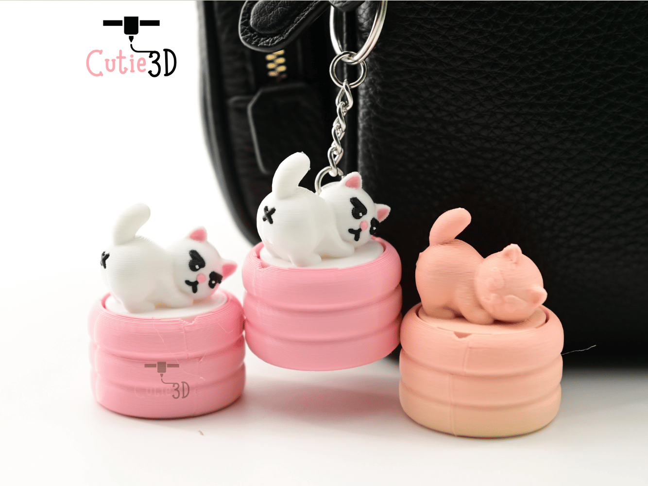 Digital Downloads - Cutie3D Grumpy Cat With Booty X Keycap Fidget Clicker Keychain - Cute Backpack Keychain