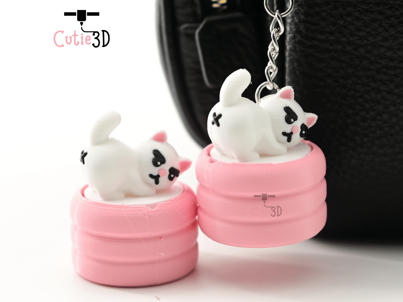 Digital Downloads - Cutie3D Grumpy Cat With Booty X Keycap Fidget Clicker Keychain - Cute Backpack Keychain