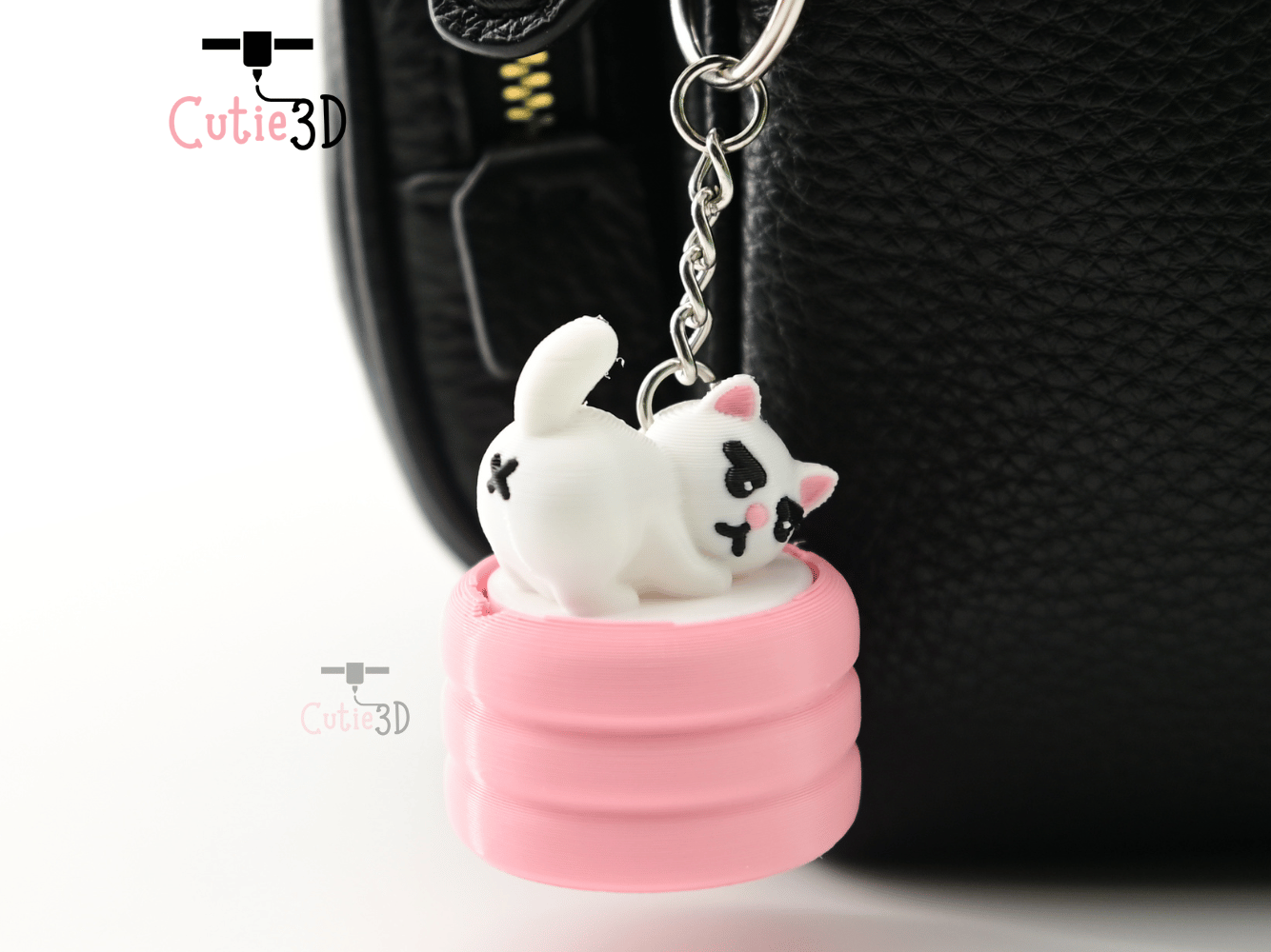 Digital Downloads - Cutie3D Grumpy Cat With Booty X Keycap Fidget Clicker Keychain - Cute Backpack Keychain