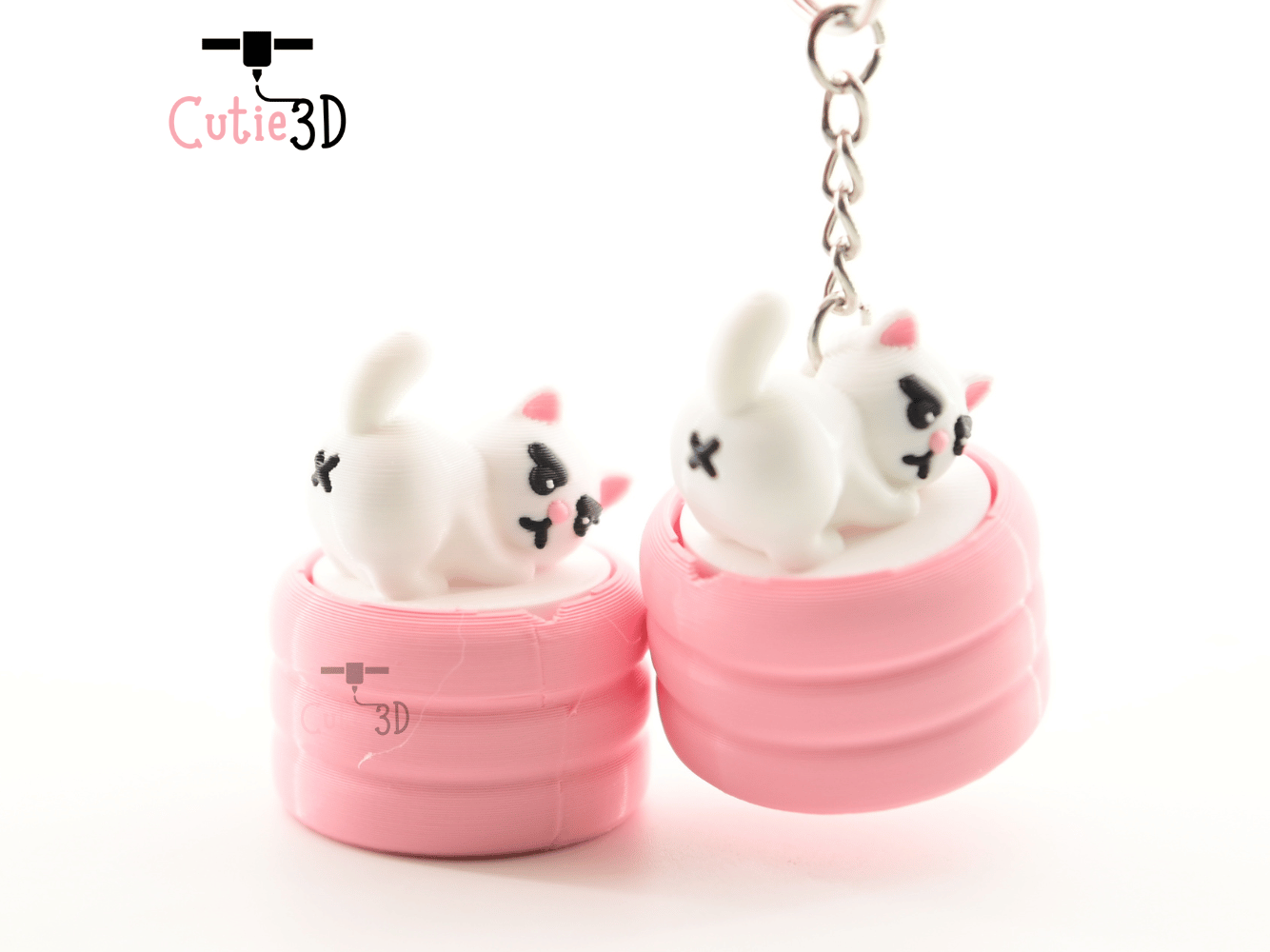 Digital Downloads - Cutie3D Grumpy Cat With Booty X Keycap Fidget Clicker Keychain - Cute Backpack Keychain