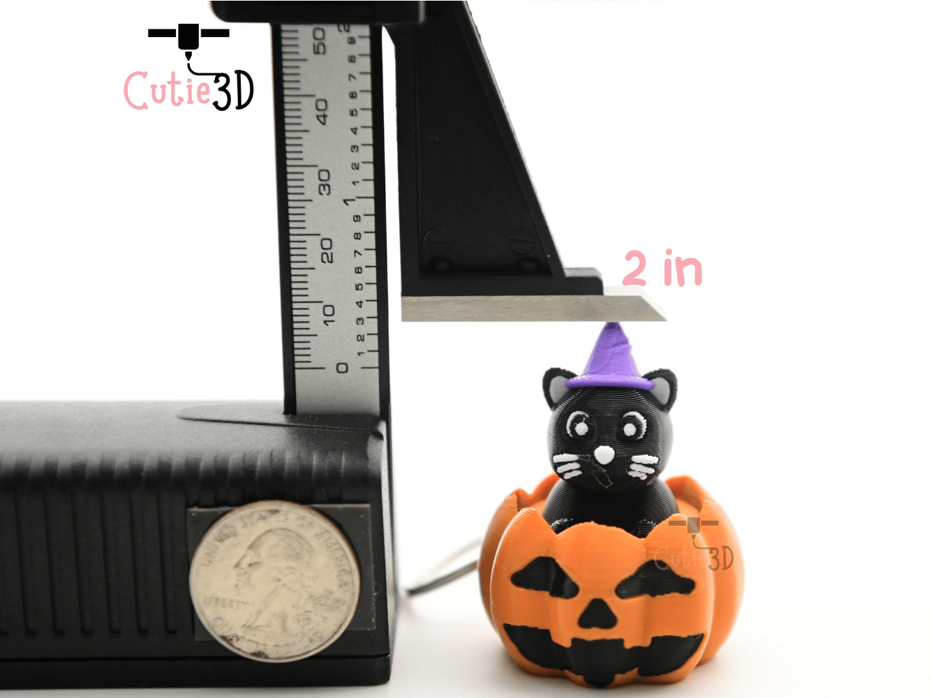 Digital Downloads - Cutie3D Halloween Cat In Pumpkin Keycap Fidget Clicker Keychain - Cute Backpack Keychain