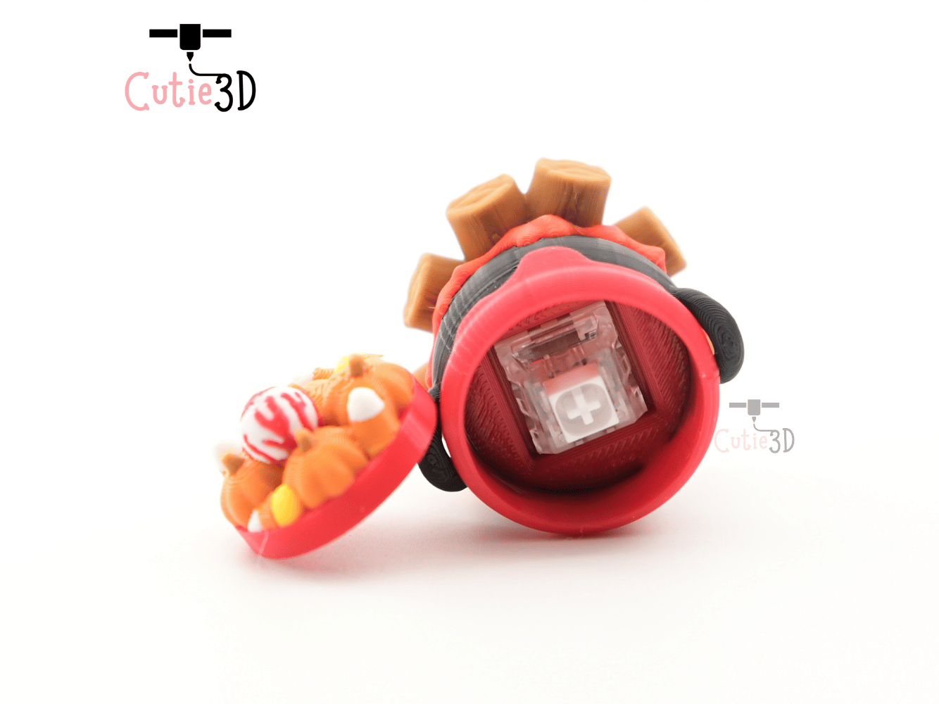 Digital Downloads - Cutie3D Halloween Eyeball Candy Cauldron Keycap Fidget Clicker Keychain - Cute Backpack Keychain