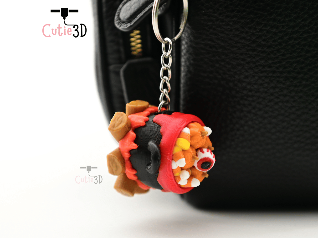 Digital Downloads - Cutie3D Halloween Eyeball Candy Cauldron Keycap Fidget Clicker Keychain - Cute Backpack Keychain