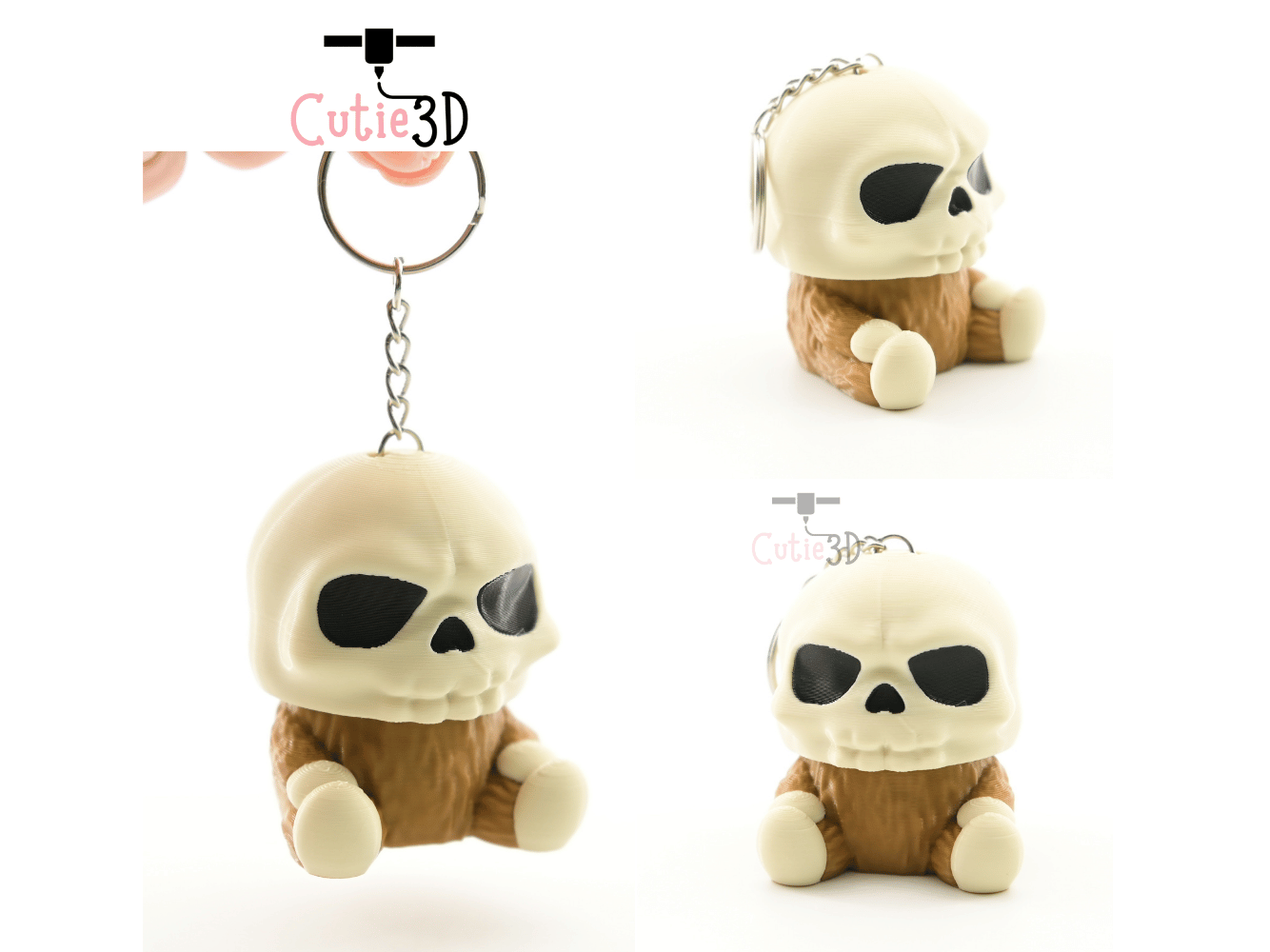 Digital Downloads - Cutie3D Halloween Furry Skull Keycap Fidget Clicker Keychain - Cute Backpack Keychain