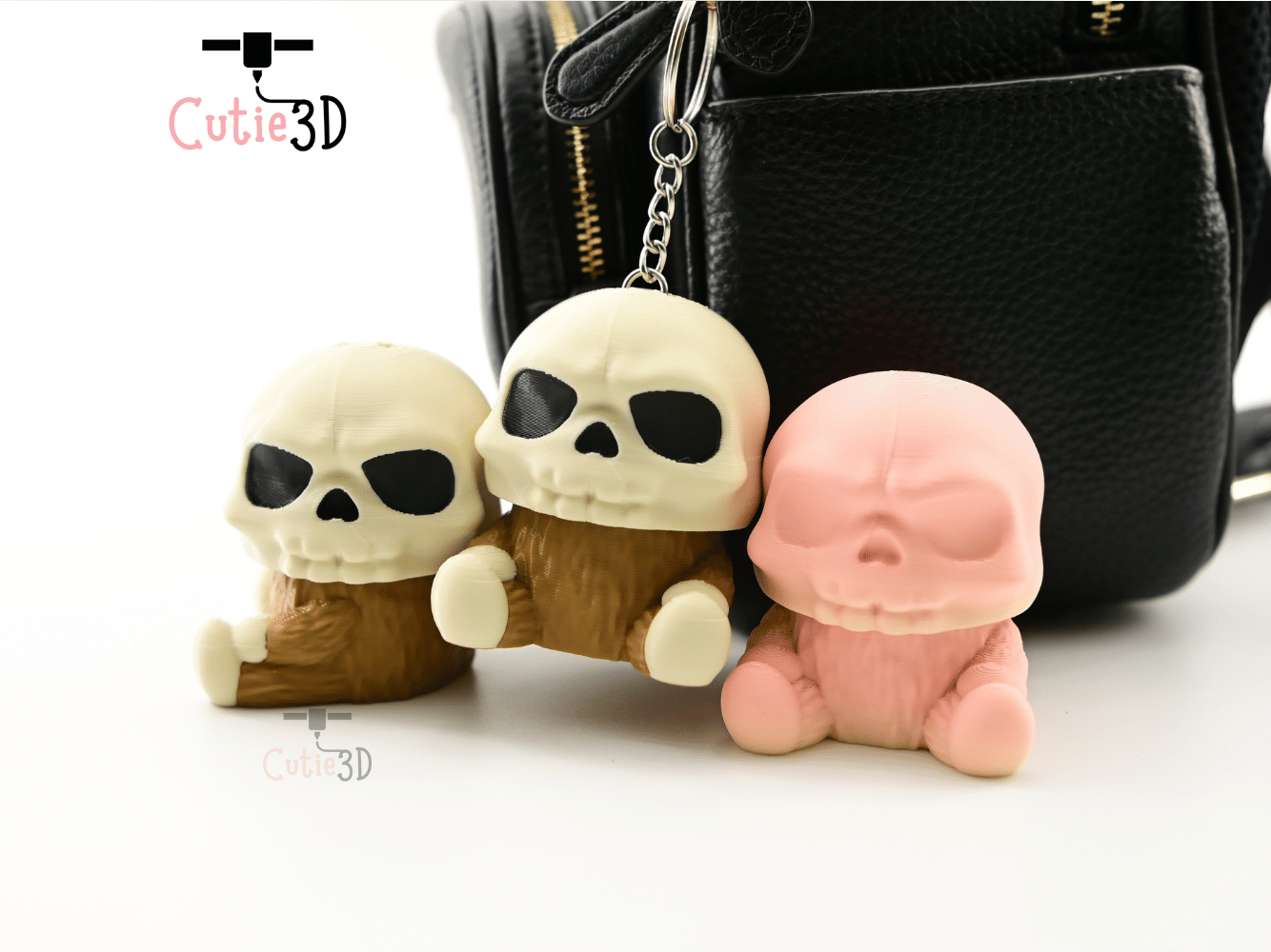 Digital Downloads - Cutie3D Halloween Furry Skull Keycap Fidget Clicker Keychain - Cute Backpack Keychain