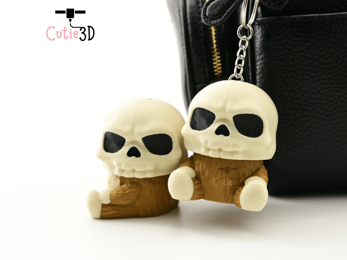 Digital Downloads - Cutie3D Halloween Furry Skull Keycap Fidget Clicker Keychain - Cute Backpack Keychain