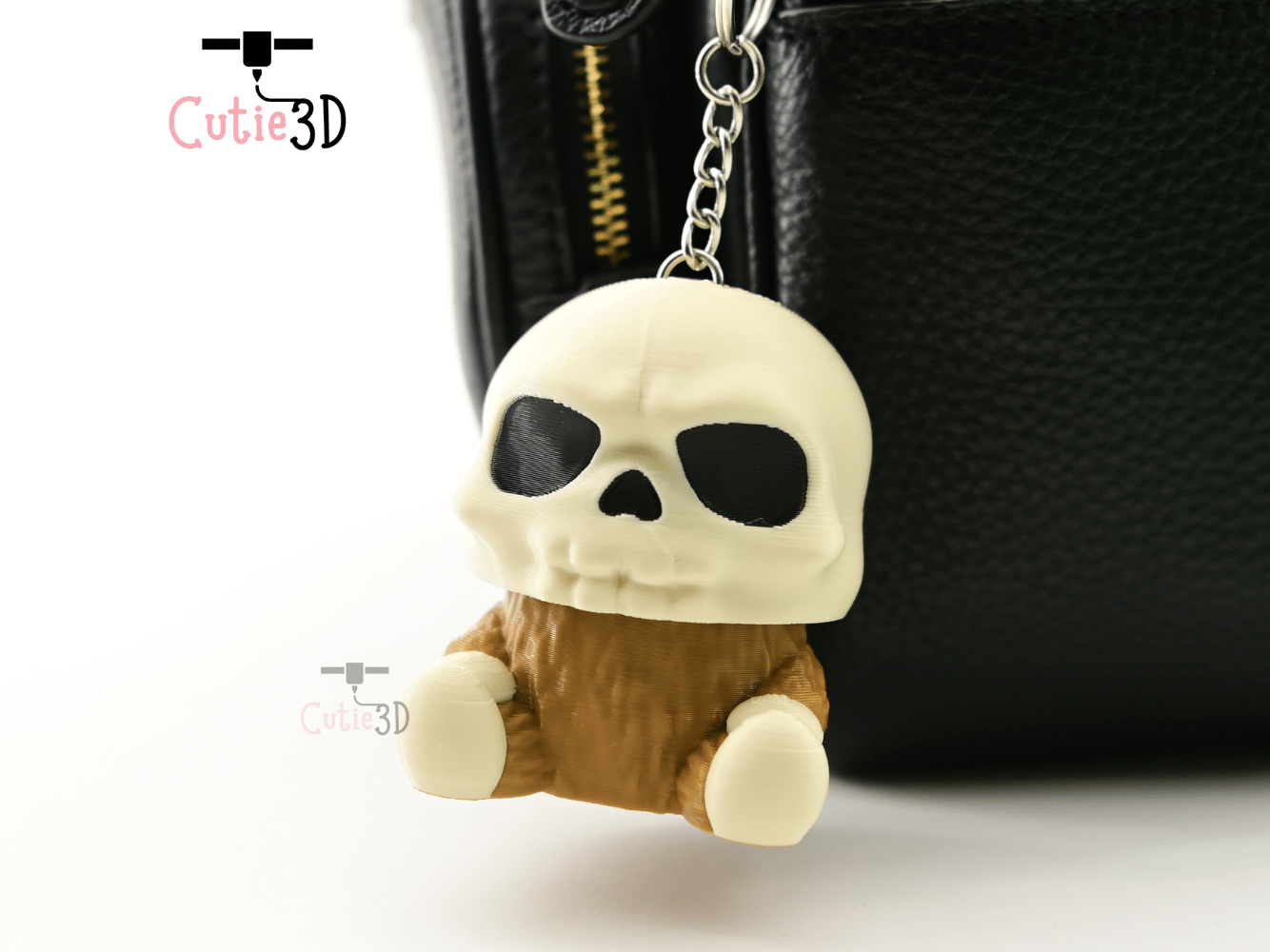 Digital Downloads - Cutie3D Halloween Furry Skull Keycap Fidget Clicker Keychain - Cute Backpack Keychain