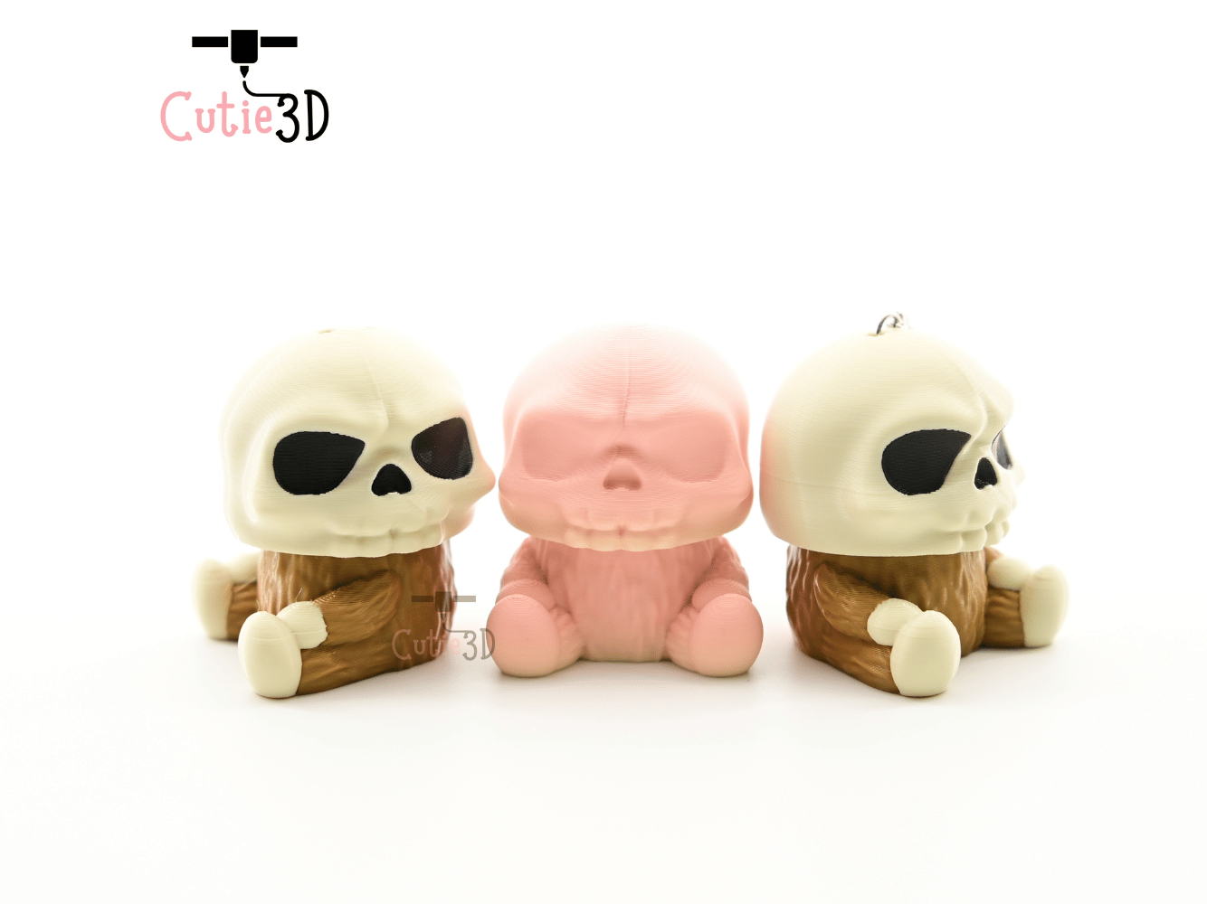 Digital Downloads - Cutie3D Halloween Furry Skull Keycap Fidget Clicker Keychain - Cute Backpack Keychain