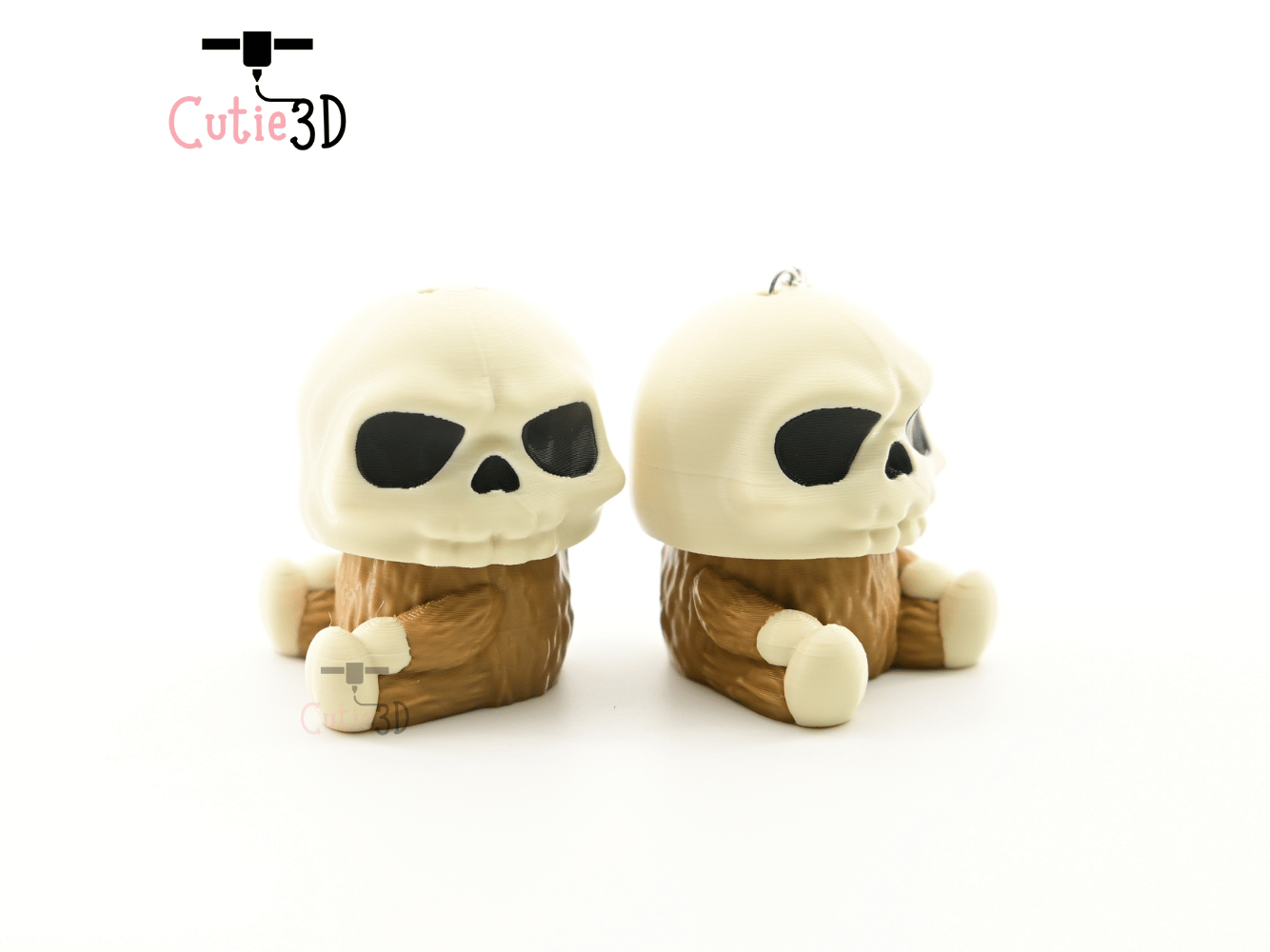 Digital Downloads - Cutie3D Halloween Furry Skull Keycap Fidget Clicker Keychain - Cute Backpack Keychain