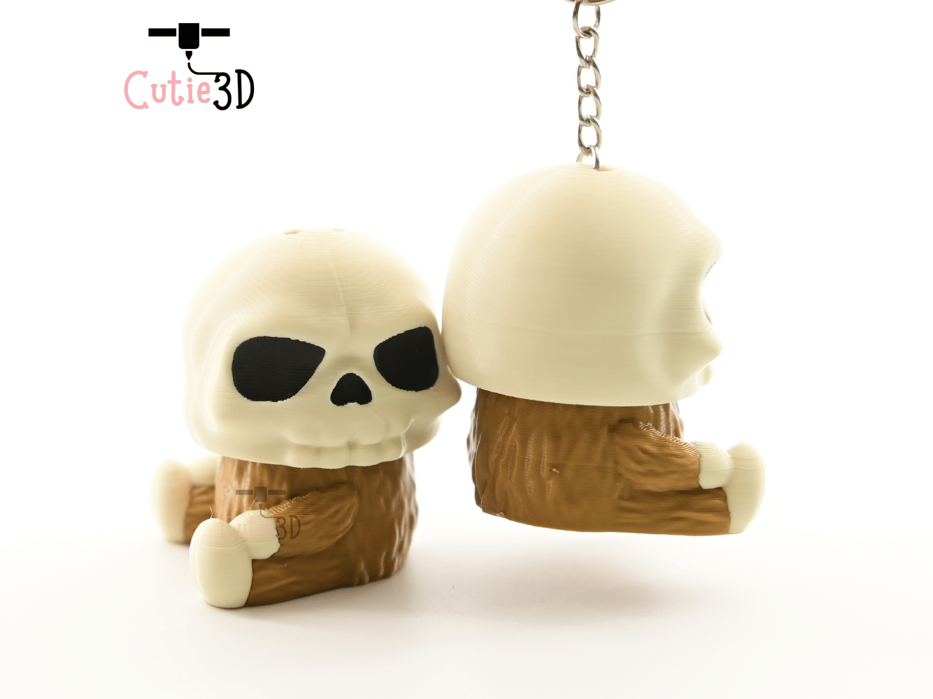Digital Downloads - Cutie3D Halloween Furry Skull Keycap Fidget Clicker Keychain - Cute Backpack Keychain