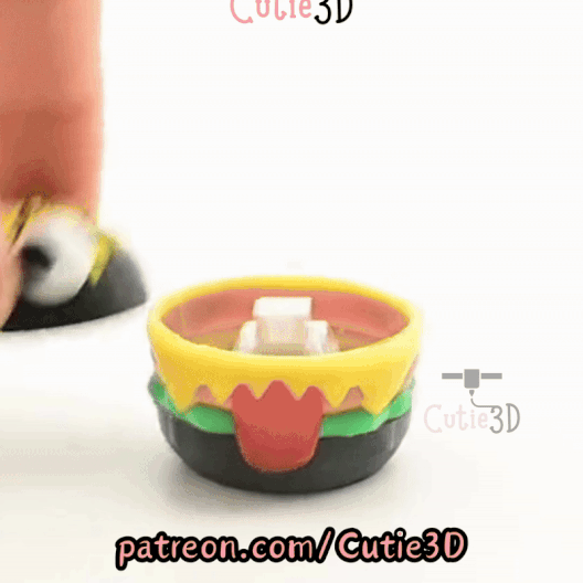 Digital Downloads - Cutie3D Halloween Monster Burger Keycap Fidget Clicker Keychain - Cute Backpack Keychain