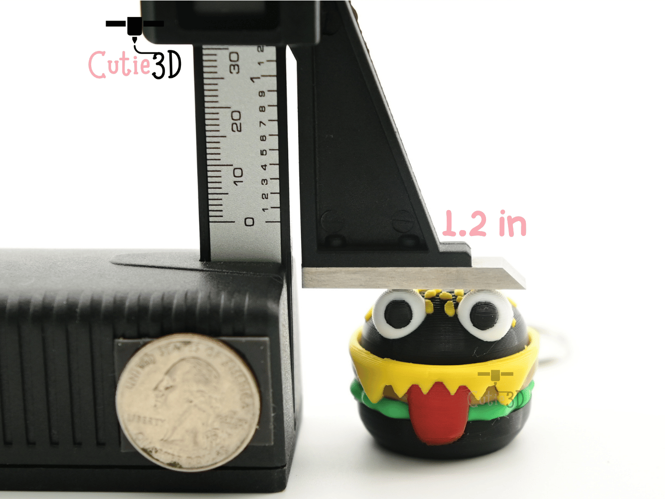 Digital Downloads - Cutie3D Halloween Monster Burger Keycap Fidget Clicker Keychain - Cute Backpack Keychain