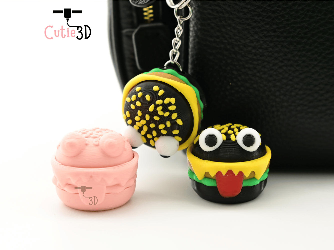 Digital Downloads - Cutie3D Halloween Monster Burger Keycap Fidget Clicker Keychain - Cute Backpack Keychain