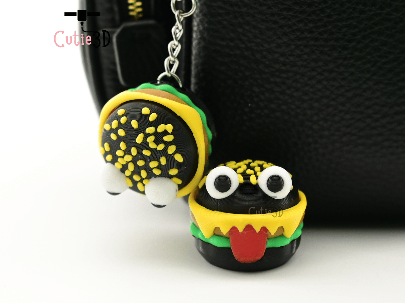 Digital Downloads - Cutie3D Halloween Monster Burger Keycap Fidget Clicker Keychain - Cute Backpack Keychain