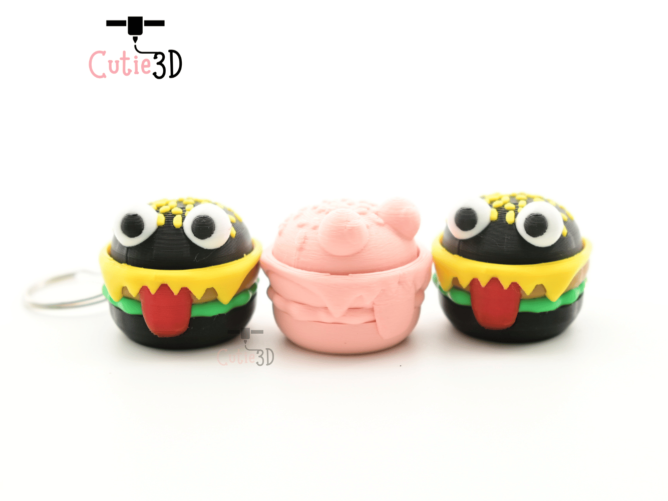 Digital Downloads - Cutie3D Halloween Monster Burger Keycap Fidget Clicker Keychain - Cute Backpack Keychain