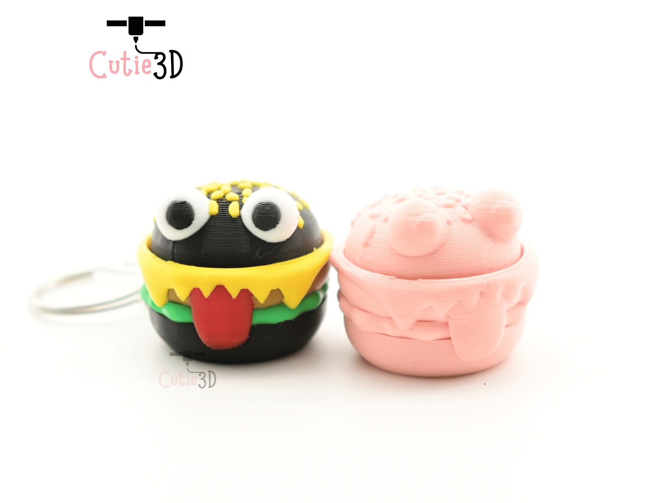 Digital Downloads - Cutie3D Halloween Monster Burger Keycap Fidget Clicker Keychain - Cute Backpack Keychain