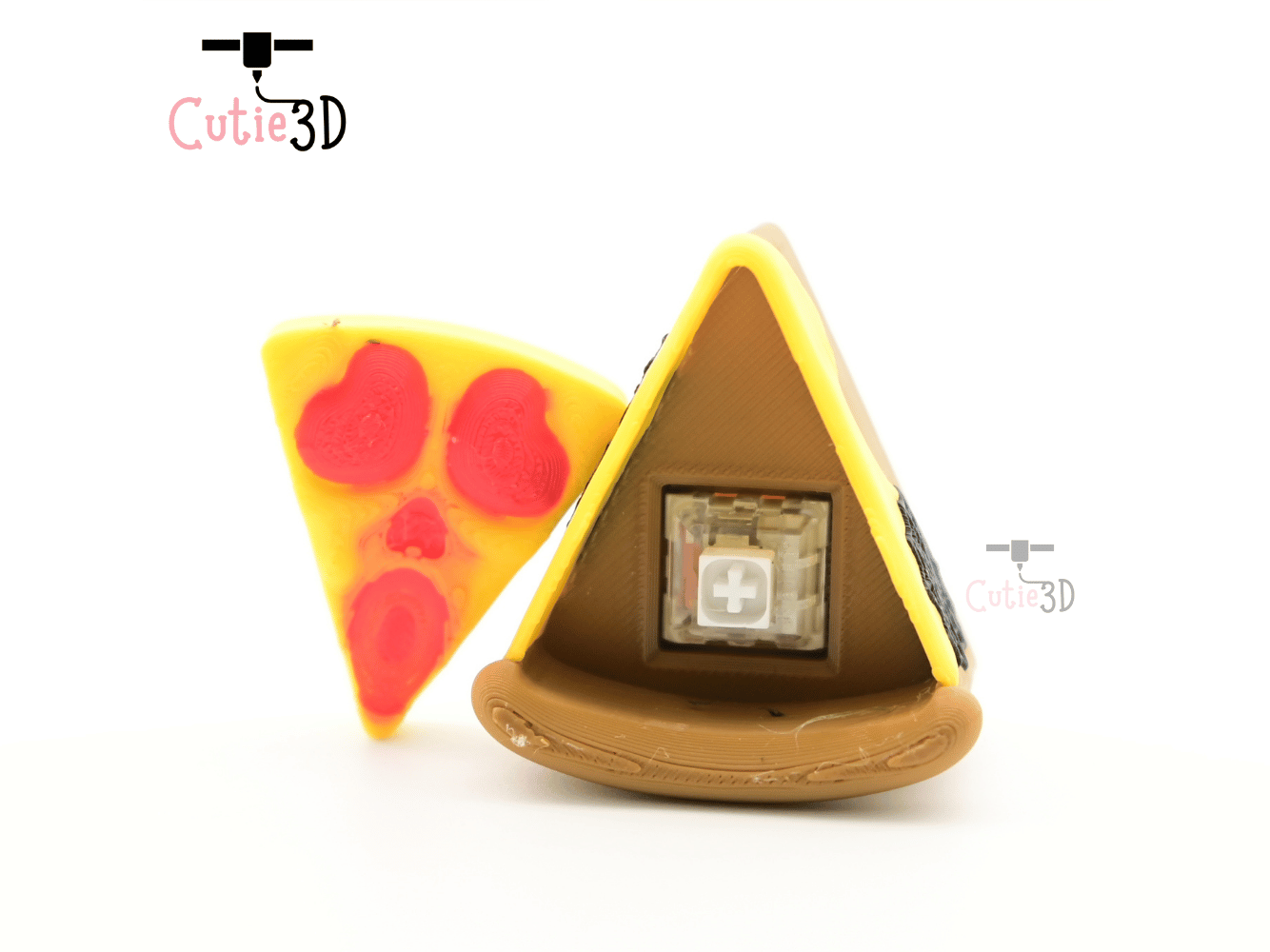 Digital Downloads - Cutie3D Halloween Pizza Slice Keycap Fidget Clicker Keychain - Cute Backpack Keychain