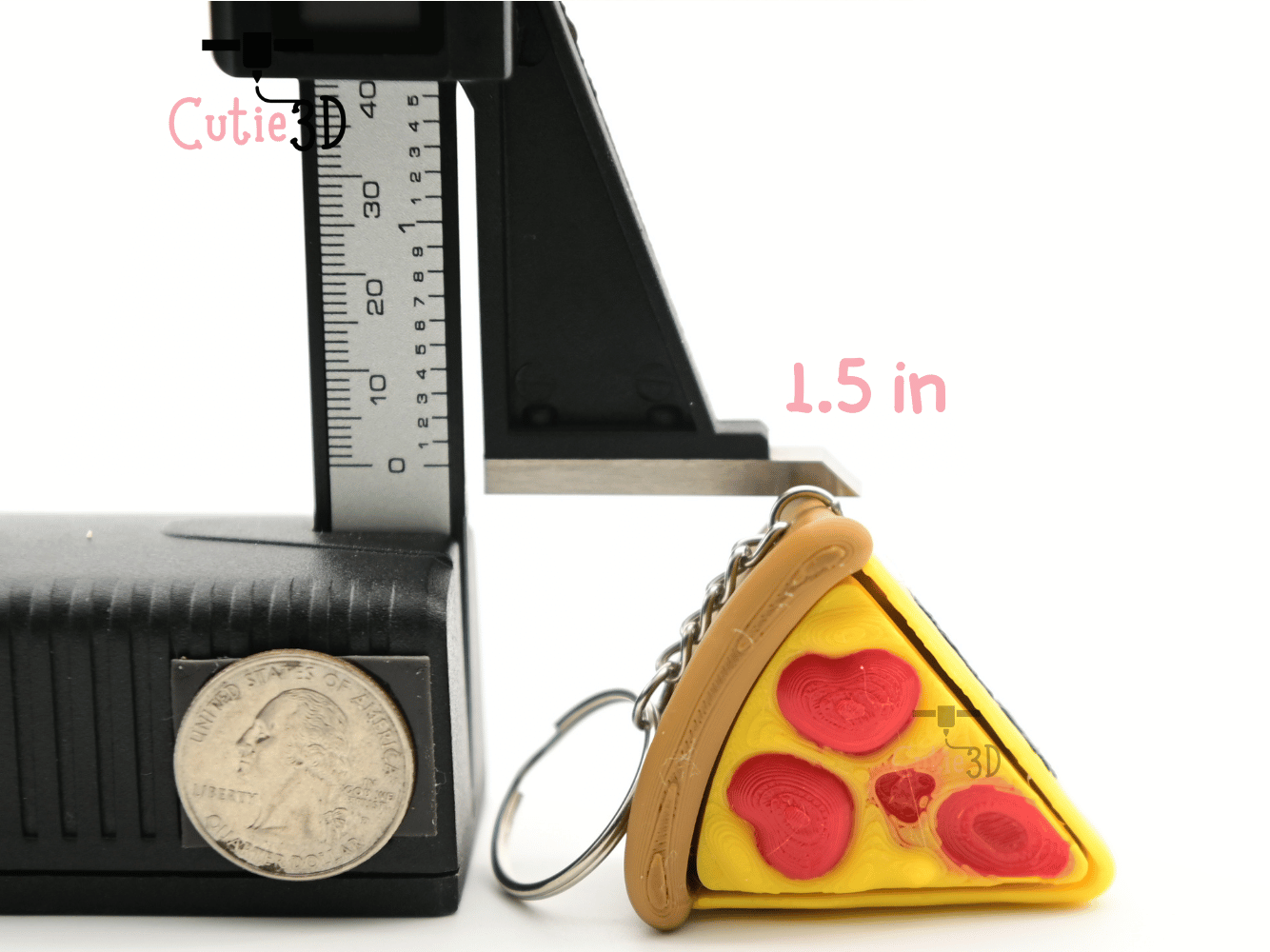 Digital Downloads - Cutie3D Halloween Pizza Slice Keycap Fidget Clicker Keychain - Cute Backpack Keychain